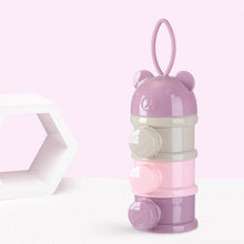 Load image into Gallery viewer, Purple SuperTots baby milk powder dispenser with 3 layers and nozzles