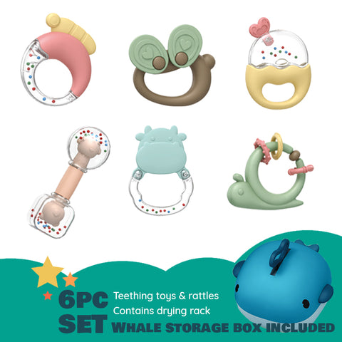 TEETHING TOY RATTLE SET [6PC] – SuperTots