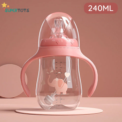 Pink SuperTots Baby Bottle 240ml