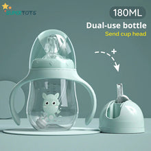 Load image into Gallery viewer, Green Dual head SuperTots Baby Bottle 180ml
