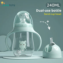 Load image into Gallery viewer, Green Dual head SuperTots Baby Bottle 240ml
