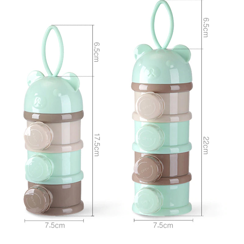 SuperTots baby milk powder dispenser size guide