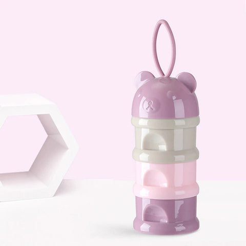 Purple SuperTots baby milk powder dispenser with 3 layers